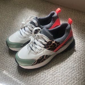 cheetah multicolored fashion tennis shoes/sneakers